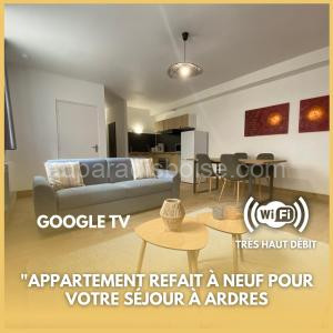 Appartement Le Terracotta - centre ville Ardres - fibre - 2 lits et lit bébé à Ardres